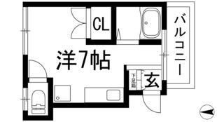 寺畑ワンルームの物件間取画像